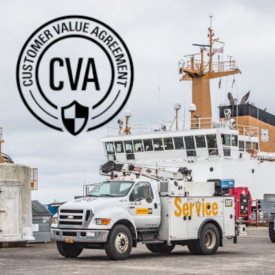 service truck at dock